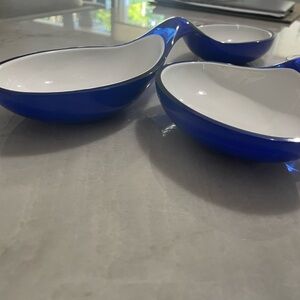 Elegant Blue and White Serving Bowls